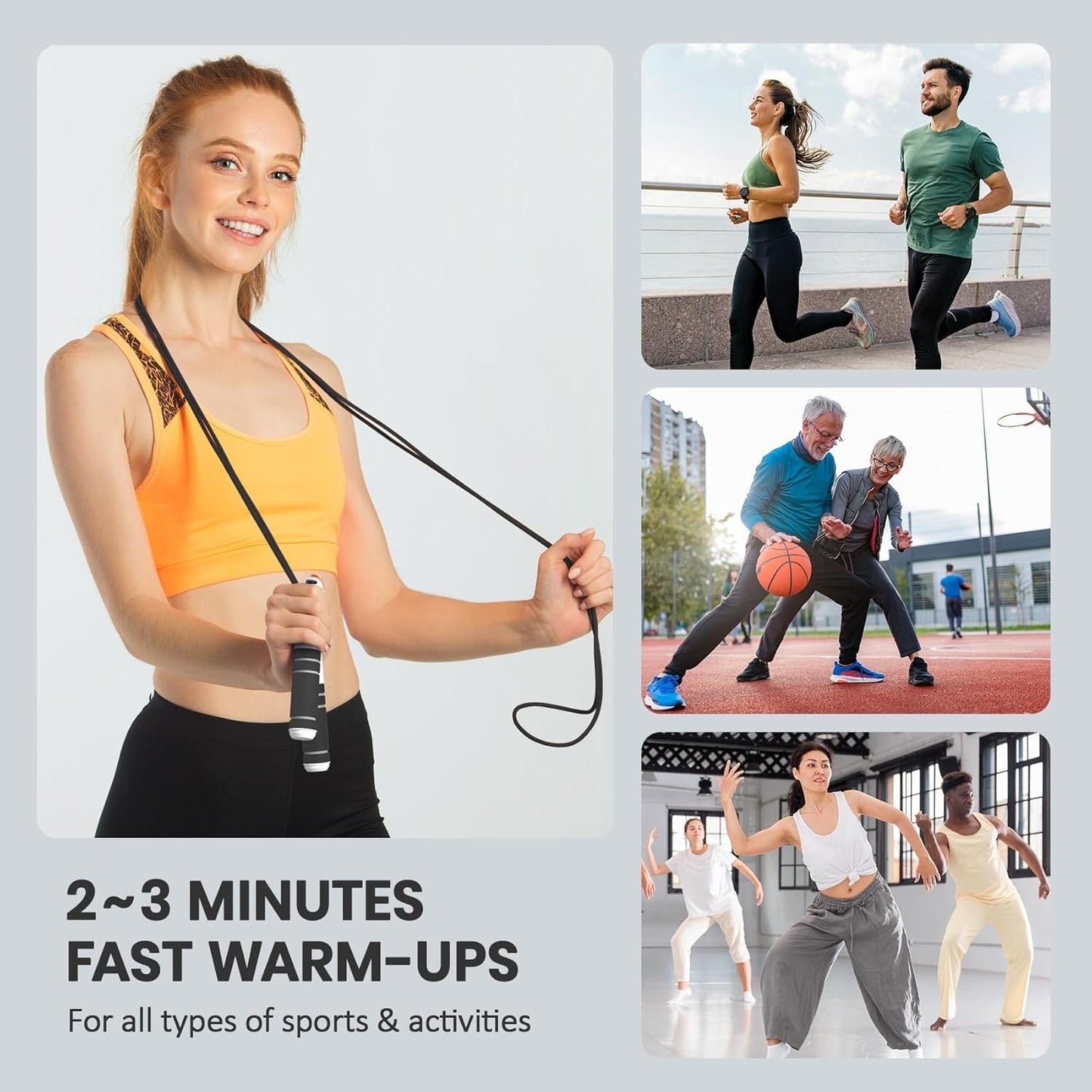 Jump Rope,  Speed Jumping Rope with Calorie Counter, Adjustable Digital Counting Jump Rope with Ball Bearings and Alarm Reminder for Fitness, Crossfit, Exercise, Workout, Boxing, MMA, Gym